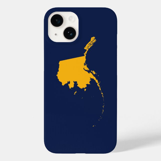 Alaska in Blau und Gold Case-Mate iPhone 14 Hülle (Rückseite)