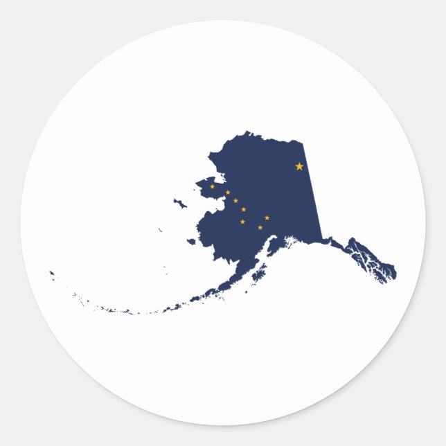Alaska in Blau und Gold Runder Aufkleber (Vorderseite)