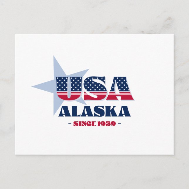 Alaska in Rot, Weiß und Blau-Postkarte Postkarte (Vorderseite)