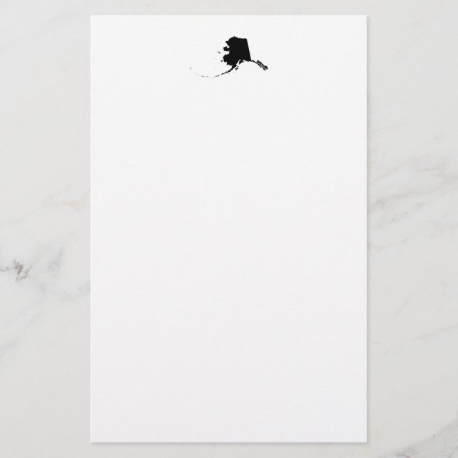 Alaska in Schwarz Briefpapier (Vorderseite)