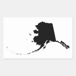 Alaska in Schwarz Rechteckiger Aufkleber