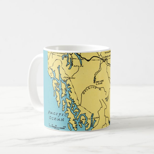 Alaska Karte Postcard Tasse (Vorderseite Links)