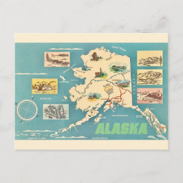 Alaska-Karte Retro-Postkarte Postkarte