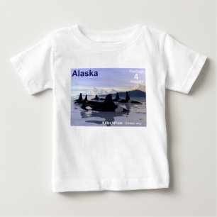Alaska Killer Whales Briefmarke Baby T-shirt