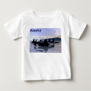 Alaska Killer Whales Briefmarke Baby T-shirt