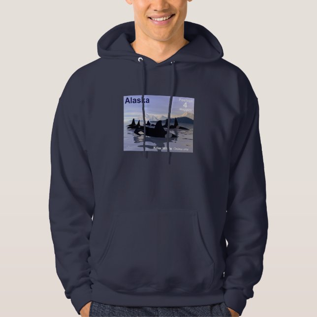 Alaska Killer Whales Briefmarke Hoodie (Vorderseite)