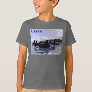 Alaska Killer Whales Briefmarke T-Shirt