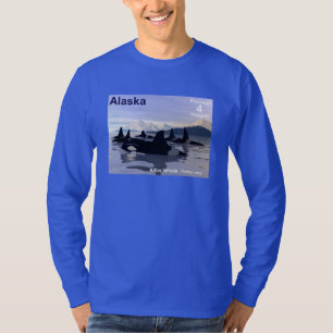 Alaska Killer Whales Briefmarke T-Shirt
