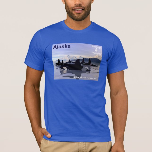 Alaska Killer Whales Briefmarke T-Shirt (Vorderseite)