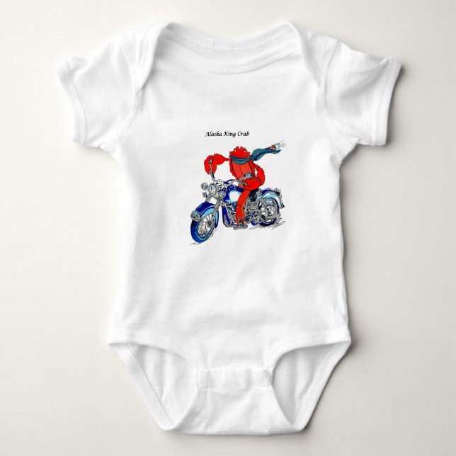 Alaska King Crab auf Motorrad Baby Strampler (Vorderseite)