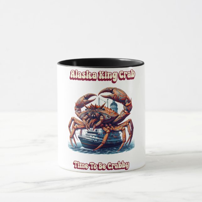 Alaska King Crab Zeit, Crabby zu sein Tasse (Zentrum)