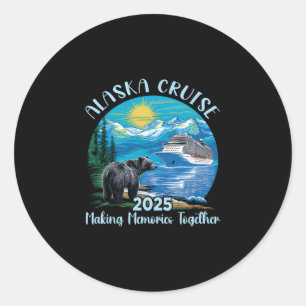 Alaska-Kreuzfahrt 2025 passende Familie Freunde Al Runder Aufkleber