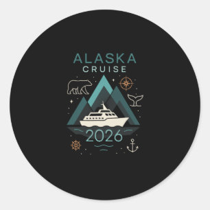 Alaska-Kreuzfahrt 2026 - Familienurlaubsreise  Runder Aufkleber
