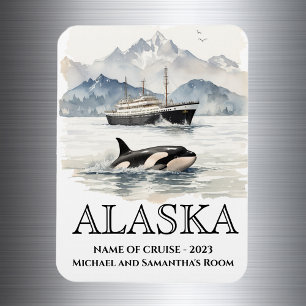 Alaska-Kreuzfahrt Cruising Orca Aquarell  Magnet