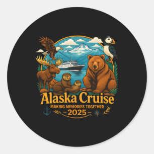 Alaska-Kreuzfahrt für Familie, passende alaskische Runder Aufkleber