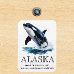 Alaska Kreuzfahrt Orca Jumping Wasserfarbe Magnet<br><div class="desc">Dieses Design kann in dem Bereich personalisiert werden, der durch das Ändern des Fotos und/oder Textes zur Verfügung gestellt wird. Sie können auch angepasst werden, indem Sie auf Vorlage personalisieren klicken und dann auf die Schaltfläche klicken, um weitere Optionen anzupassen, um die Hintergrundfarbe zu löschen oder zu ändern, Text hinzuzufügen,...</div>