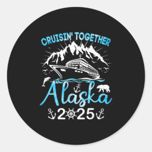 Alaska-Kreuzfahrt-Schiffs-Urlaubsreise 2025 Famili Runder Aufkleber