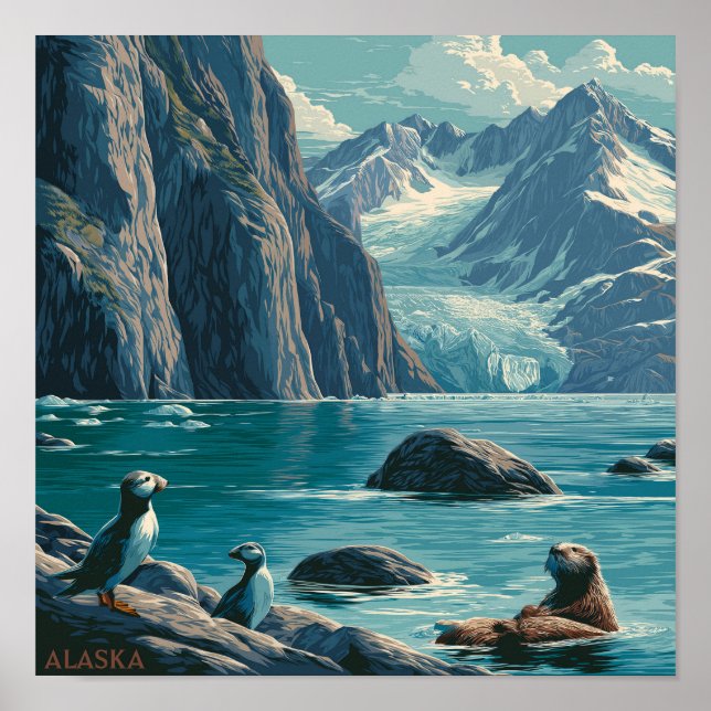 Alaska-Küstenwildlife Poster (Vorne)
