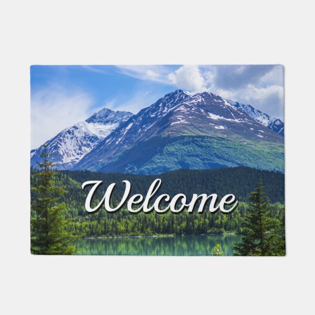 Alaska Landschaftlich Byway Mountain Willkommen Do Fußmatte (Vorderseite)