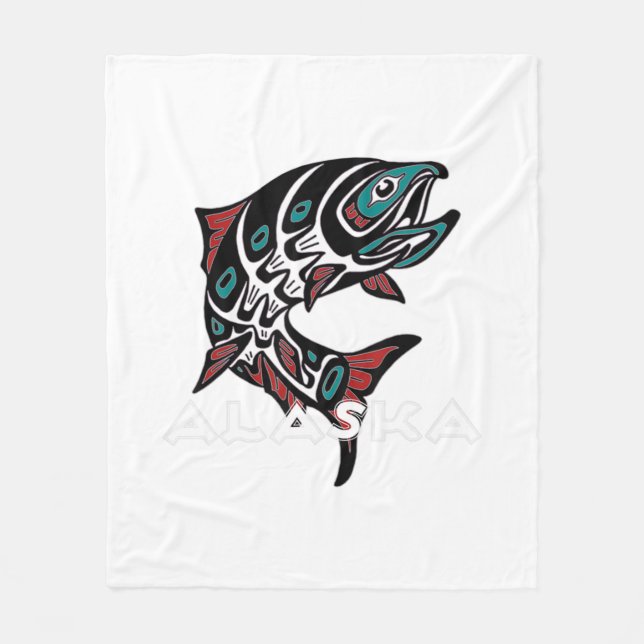 Alaska Lmon Fishing Native American Indigeny T Fleecedecke (Vorderseite)