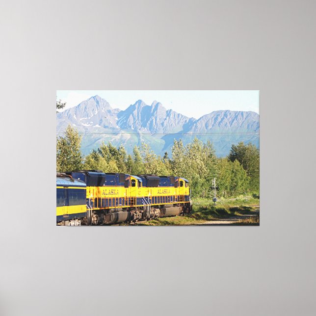 Alaska Lokomotive Motor & Berg Leinwanddruck (Vorderseite)