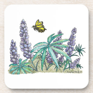 Alaska Lupine Watercolor Getränkeuntersetzer