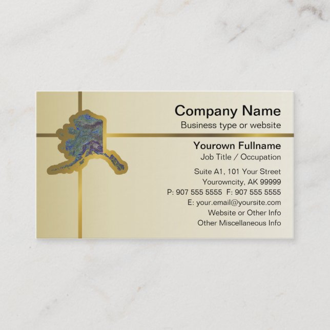 Alaska Map Business Card Visitenkarte (Vorderseite)