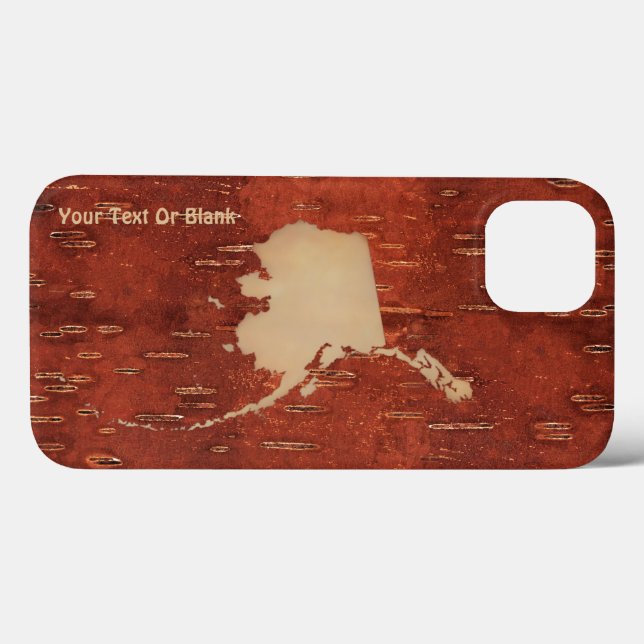 Alaska Map On Inner Birch Bark Case-Mate iPhone Hülle (Rückseite (Horizontal))