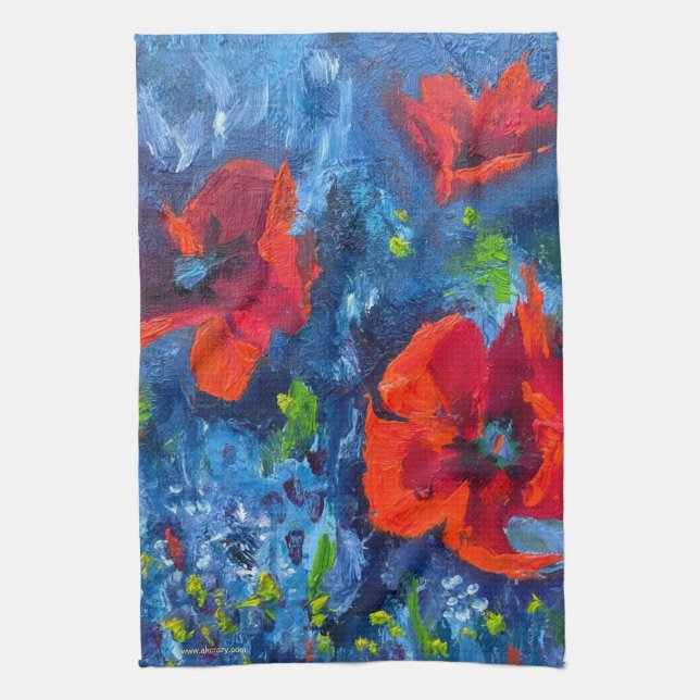 Alaska-Mohn Küchenhandtuch Geschirrtuch (Vertikal)