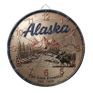 Alaska Moose & Mountain River Bronze Dartscheibe