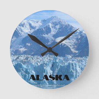 Alaska Mountain Glacier Meetingsee Runde Wanduhr