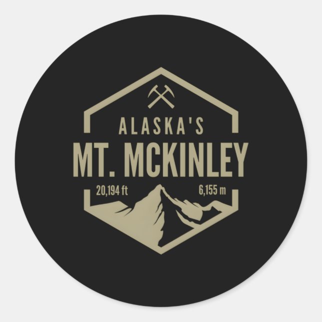 Alaska Mt Mckinley Runder Aufkleber (Vorderseite)