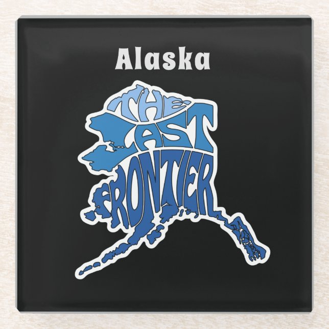 Alaska Nickname Word Art Glasuntersetzer (Vorderseite)
