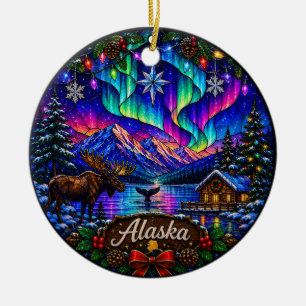 Alaska Nördliches Licht Aurora Borealis Keramik Ornament