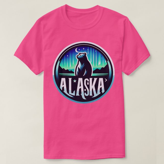 Alaska Nordlichter Blick Urlaub T-Shirt (Design vorne)