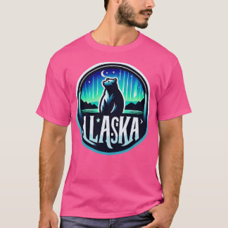 Alaska Nordlichter Blick Urlaub T-Shirt