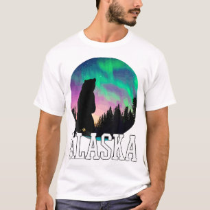 Alaska Nordlichter Blick Urlaub T-Shirt