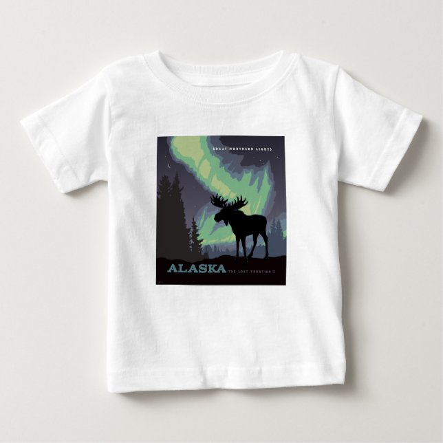 Alaska | Northern Lights Moor Baby T-shirt (Vorderseite)