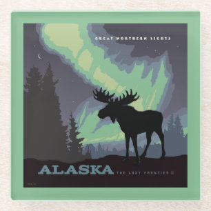 Alaska Northern Lights Moor Glasuntersetzer