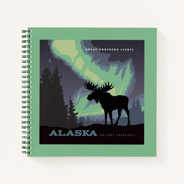 Alaska | Northern Lights Moor Notizbuch (Vorderseite)
