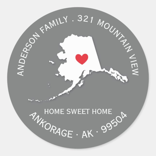 ALASKA | Nouveau Sticker Étiquette de adresse Home (Devant)