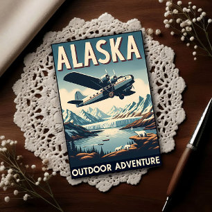 Alaska Outdoor-Abenteuer Vintage-Reise Postkarte