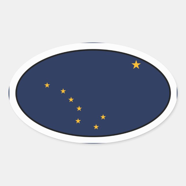 Alaska Oval Flag Sticker (Vorderseite)