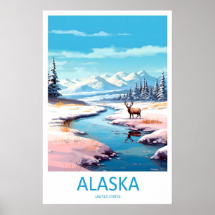 Alaska Park Ski National Plakat Vintage Reise