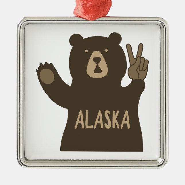 Alaska Peace Bear Ornament Aus Metall (Vorne)