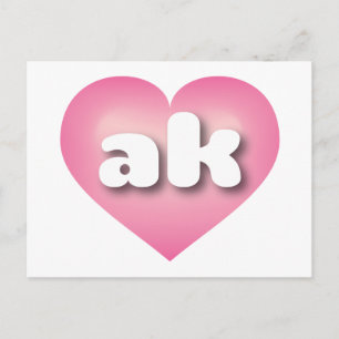 Alaska pink fade heart - I Liebe ak Postkarte