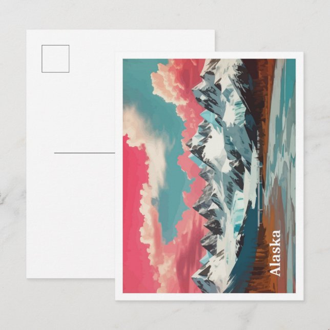 Alaska Pop Kunst, Dichtung und Musik Postkarte (Vorne/Hinten)