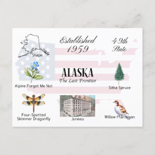 Alaska Postcard   Staat und Sehenswürdigkeiten Postkarte