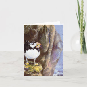 Alaska Puffin-Ölgemälde, geflochtene Anmerkung Karte