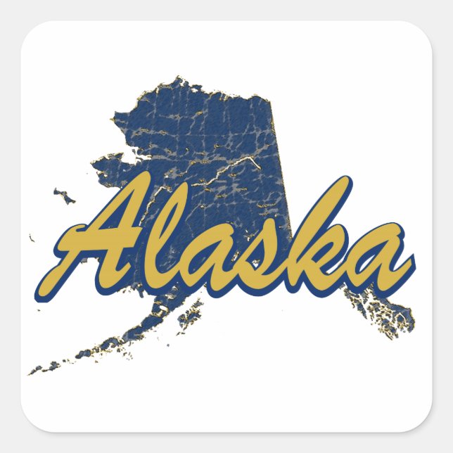 Alaska Quadratischer Aufkleber (Vorderseite)